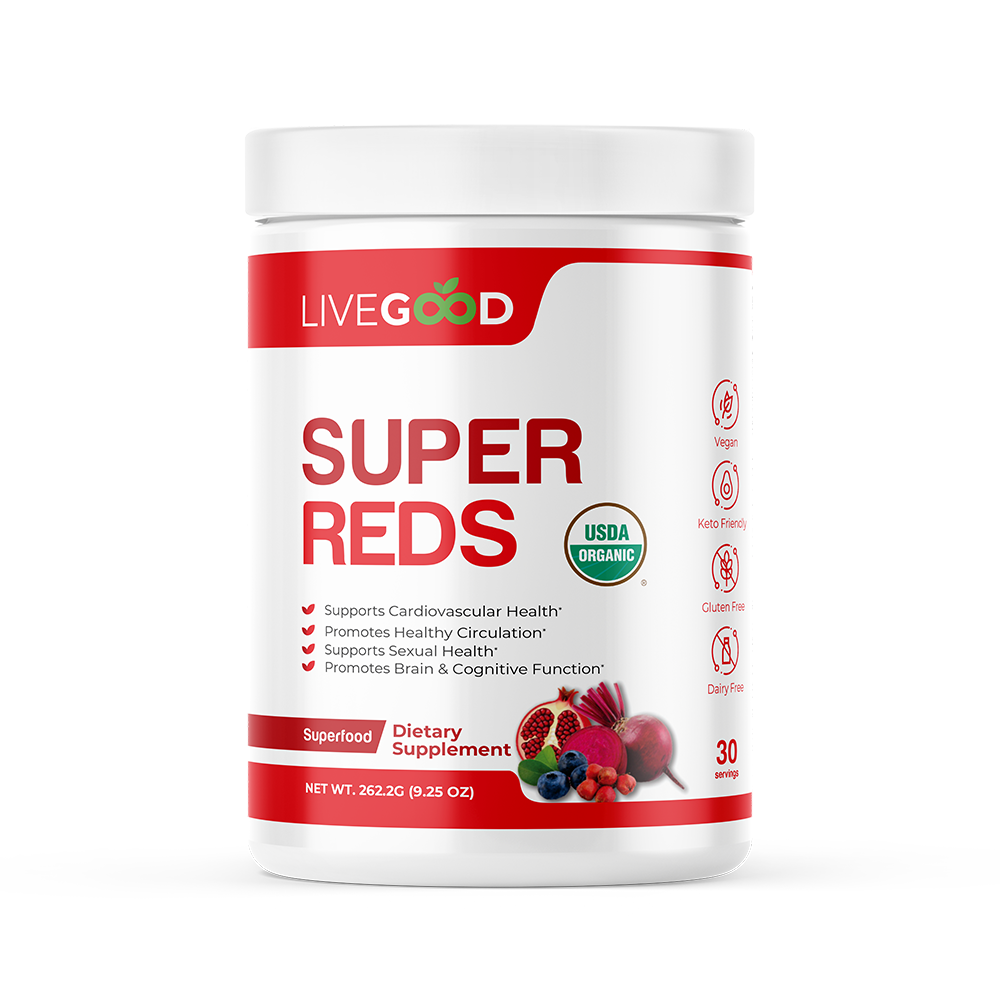 LiveGood Organic Super Reds... Cardiovascular Health and Natural Energy for Men